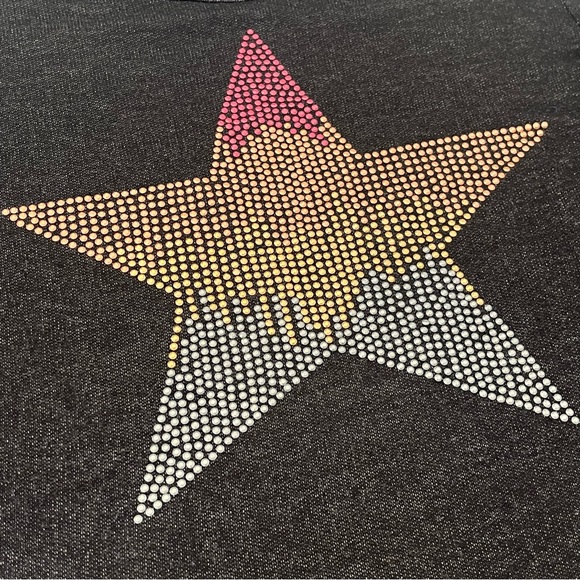 Epic Threads Girls L Cold Shoulder Top Black Long Sleeve Rhinestone Star - Picture 6 of 8